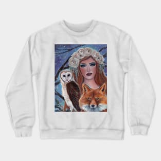 Cybele goddess of animals by Renee Lavoie Crewneck Sweatshirt